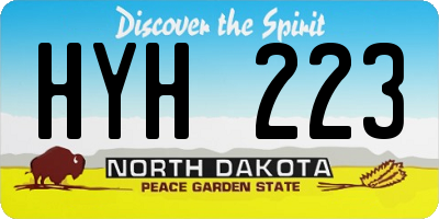ND license plate HYH223