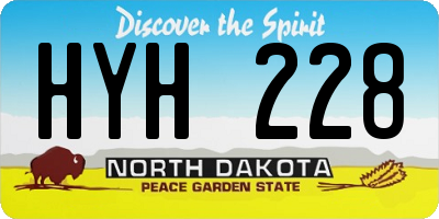 ND license plate HYH228