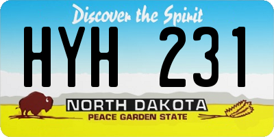 ND license plate HYH231