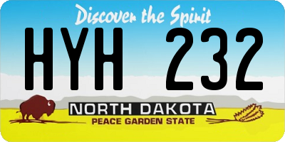 ND license plate HYH232