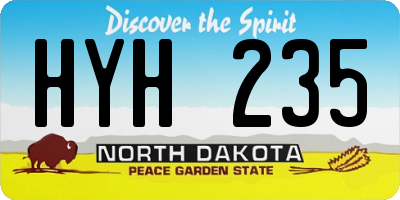 ND license plate HYH235
