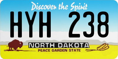ND license plate HYH238