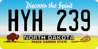 ND license plate HYH239