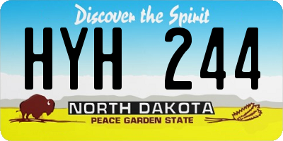 ND license plate HYH244