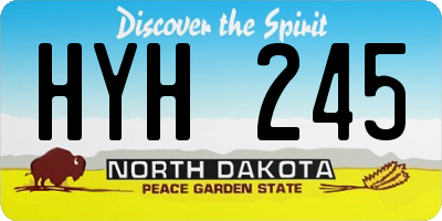ND license plate HYH245