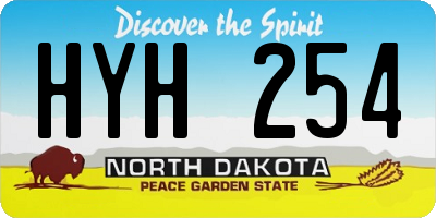 ND license plate HYH254