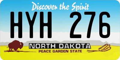 ND license plate HYH276