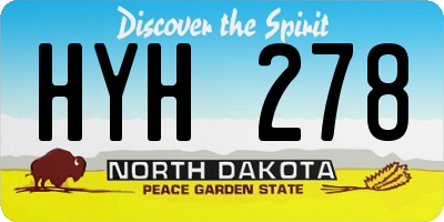 ND license plate HYH278