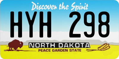 ND license plate HYH298