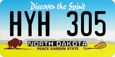 ND license plate HYH305