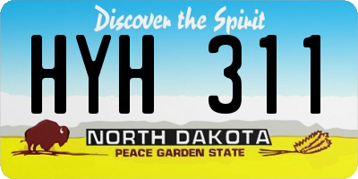 ND license plate HYH311