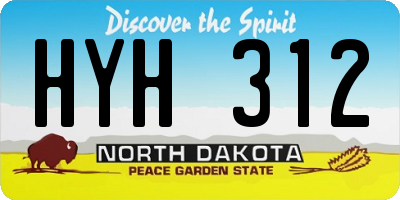 ND license plate HYH312