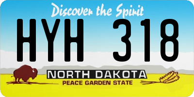 ND license plate HYH318