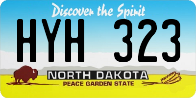 ND license plate HYH323
