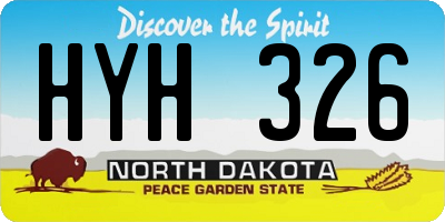 ND license plate HYH326