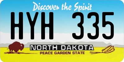 ND license plate HYH335