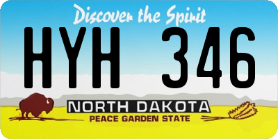 ND license plate HYH346