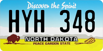 ND license plate HYH348