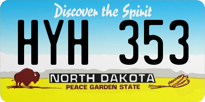 ND license plate HYH353