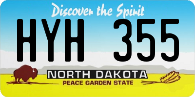 ND license plate HYH355