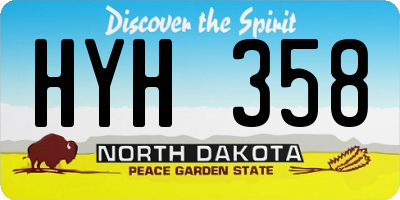 ND license plate HYH358