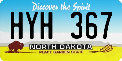 ND license plate HYH367