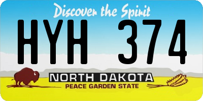ND license plate HYH374