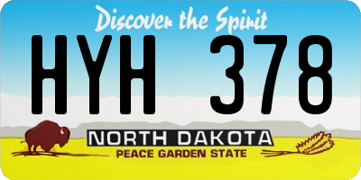ND license plate HYH378