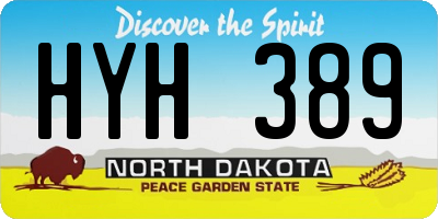 ND license plate HYH389