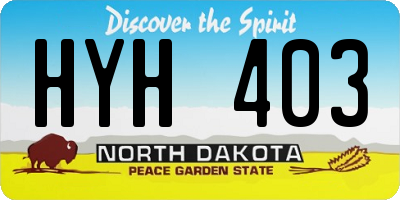 ND license plate HYH403