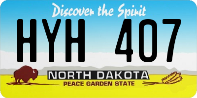 ND license plate HYH407