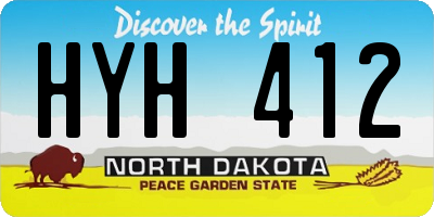 ND license plate HYH412
