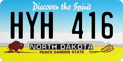 ND license plate HYH416