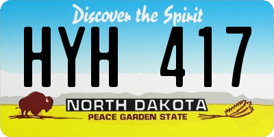 ND license plate HYH417