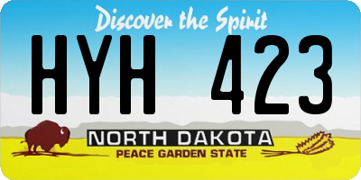ND license plate HYH423