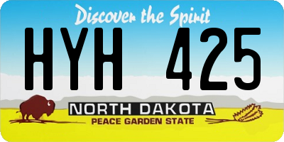 ND license plate HYH425