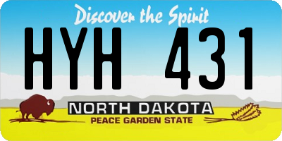 ND license plate HYH431
