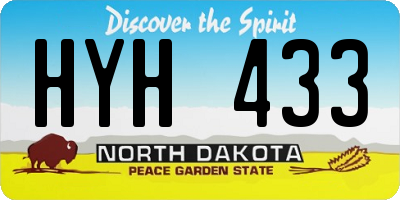 ND license plate HYH433