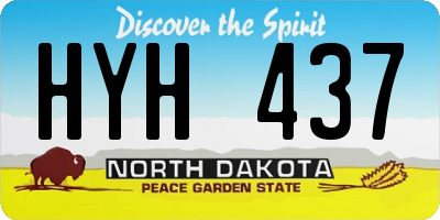 ND license plate HYH437