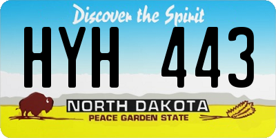 ND license plate HYH443