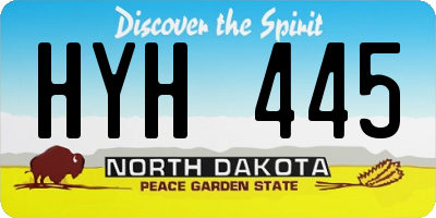 ND license plate HYH445