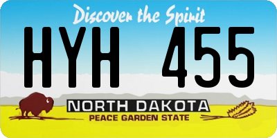 ND license plate HYH455