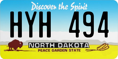 ND license plate HYH494