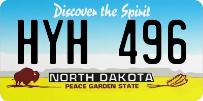 ND license plate HYH496