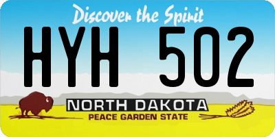 ND license plate HYH502