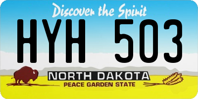 ND license plate HYH503