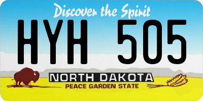 ND license plate HYH505