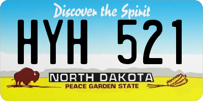 ND license plate HYH521