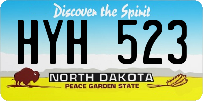 ND license plate HYH523