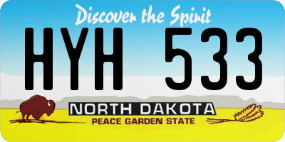 ND license plate HYH533